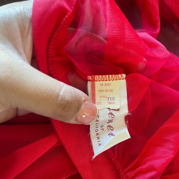 Vintage Jenelle Red Sheer Lingerie Set - Picture 9 of 11
